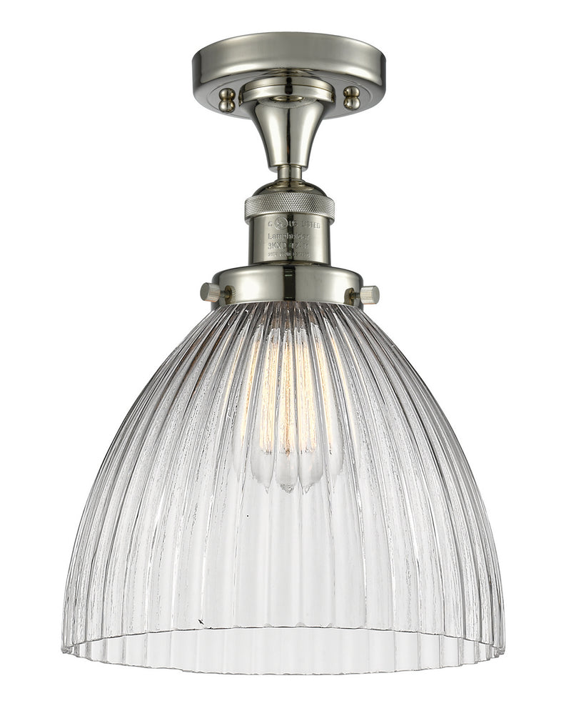 Innovations 517-1CH-PN-G222 One Light Semi-Flush Mount, Polished Nickel
