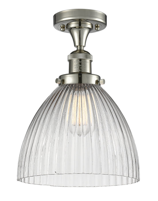 Innovations 517-1CH-PN-G222 One Light Semi-Flush Mount, Polished Nickel
