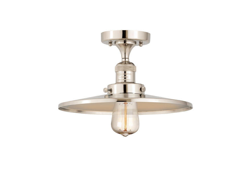Innovations 517-1CH-PN-MFR-PN-12 One Light Semi-Flush Mount, Polished Nickel