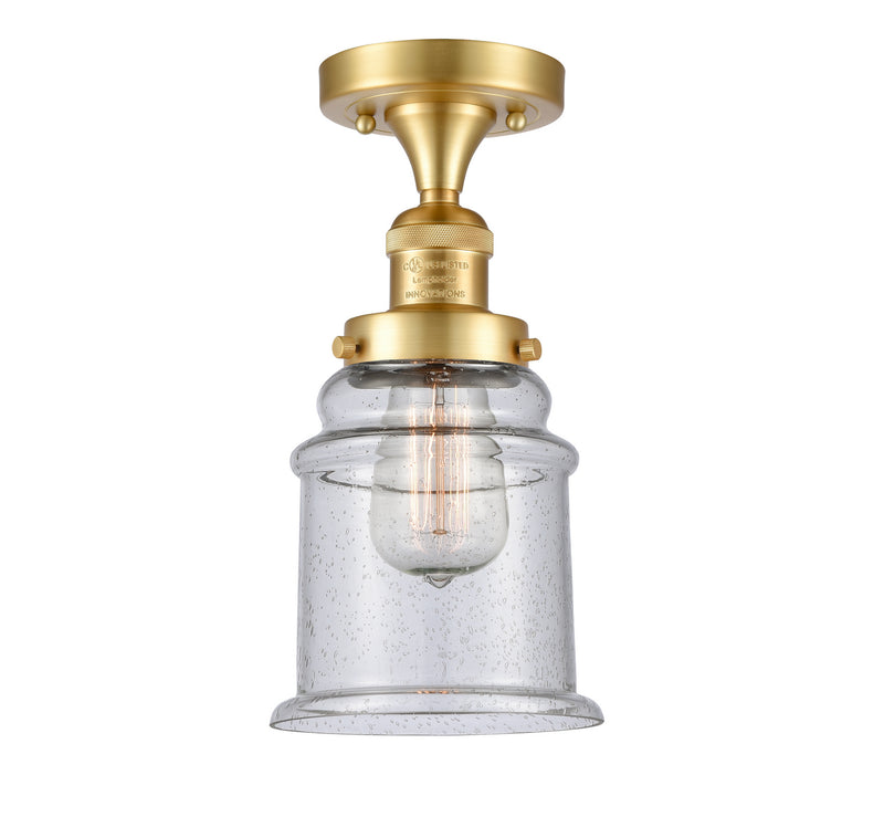 Innovations 517-1CH-SG-G184 One Light Semi-Flush Mount, Satin Gold