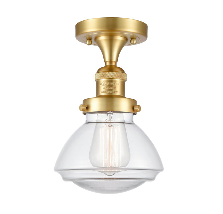 Innovations 517-1CH-SG-G322-LED LED Semi-Flush Mount, Satin Gold