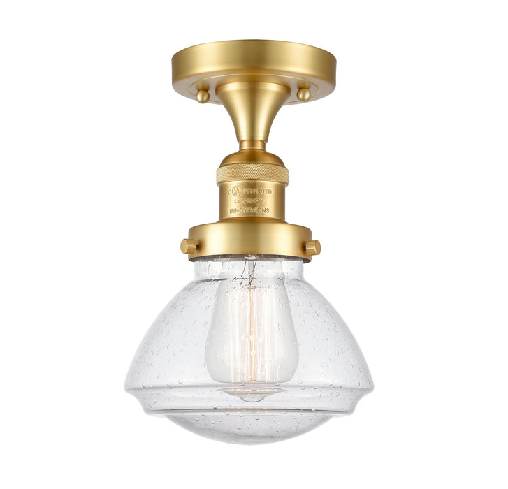 Innovations 517-1CH-SG-G324 One Light Semi-Flush Mount, Satin Gold