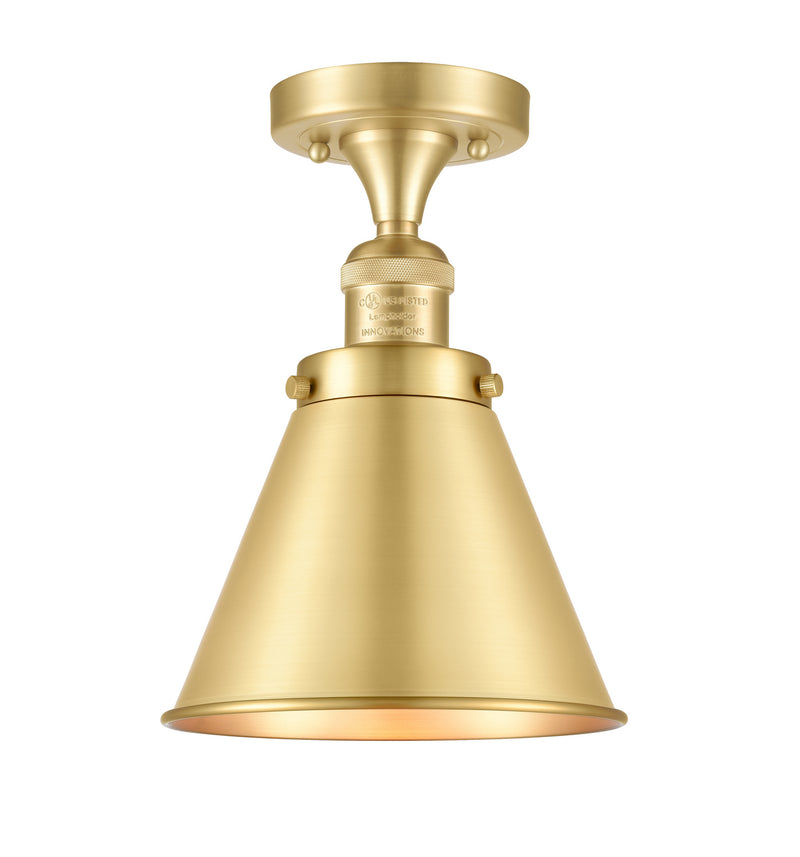 Innovations 517-1CH-SG-M13-SG One Light Semi-Flush Mount, Satin Gold