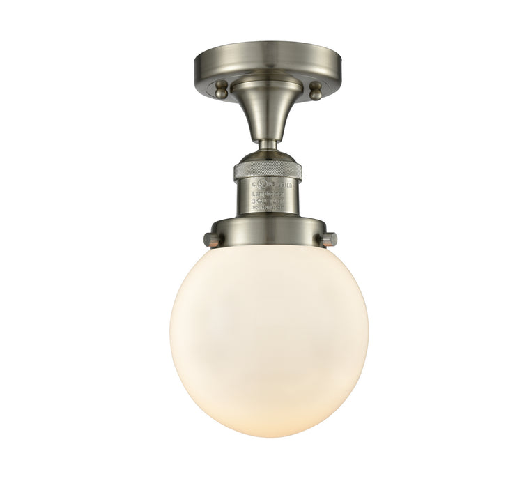 Innovations 517-1CH-SN-G201-6-LED LED Semi-Flush Mount, Brushed Satin Nickel