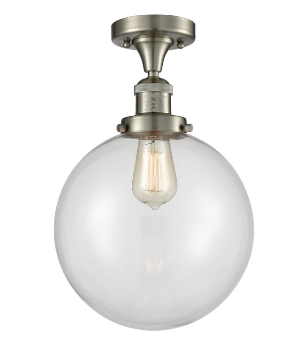 Innovations 517-1CH-SN-G202-10-LED LED Semi-Flush Mount, Brushed Satin Nickel