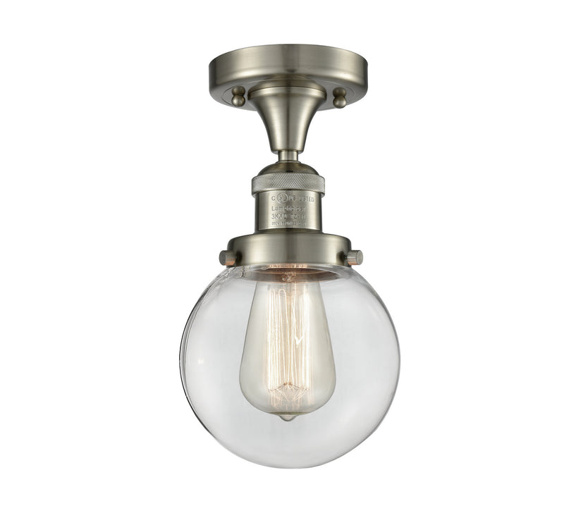 Innovations 517-1CH-SN-G202-6-LED LED Semi-Flush Mount, Brushed Satin Nickel