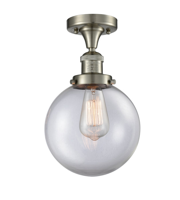 Innovations 517-1CH-SN-G202-8 One Light Semi-Flush Mount, Brushed Satin Nickel