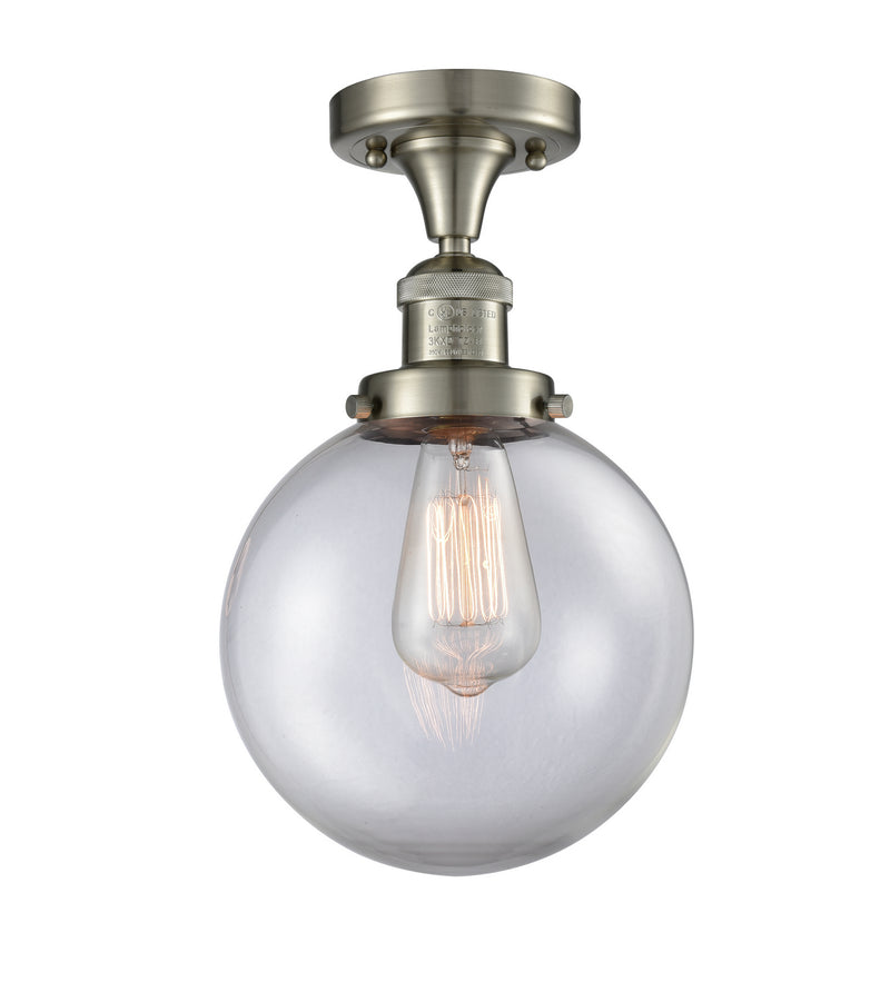 Innovations 517-1CH-SN-G202-8-LED LED Semi-Flush Mount, Brushed Satin Nickel