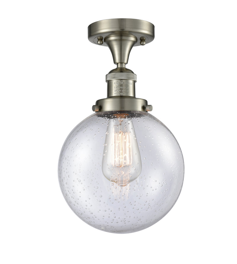 Innovations 517-1CH-SN-G204-8 One Light Semi-Flush Mount, Brushed Satin Nickel
