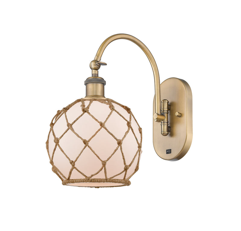 Innovations 518-1W-BB-G121-8RB-LED LED Wall Sconce, Brushed Brass