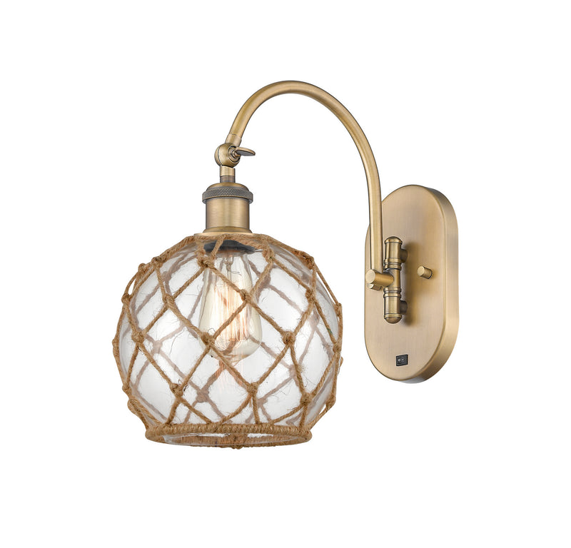 Innovations 518-1W-BB-G122-8RB One Light Wall Sconce, Brushed Brass