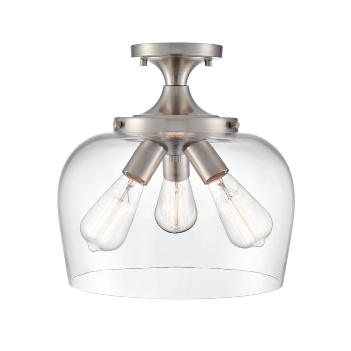 Millennium 9713-BN Three Light Semi-Flush Mount, Brushed Nickel