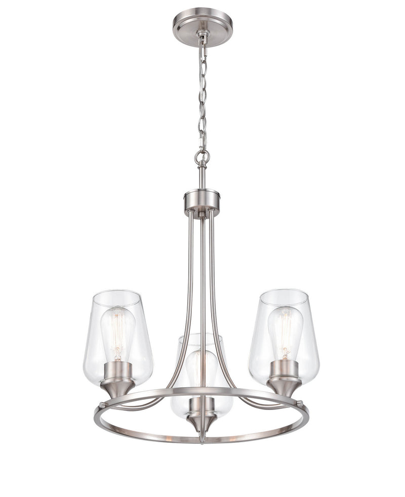 Millennium 9723-BN Three Light Chandelier, Brushed Nickel