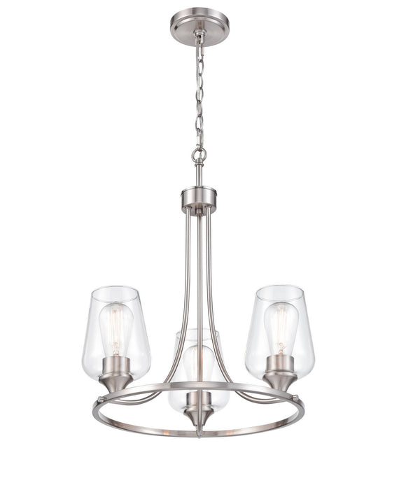 Millennium 9723-BN Three Light Chandelier, Brushed Nickel