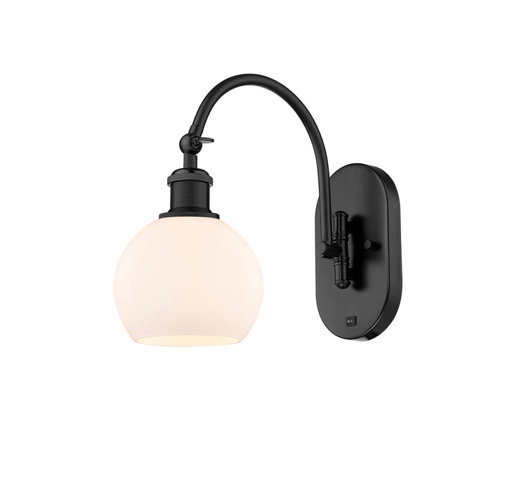 Innovations 518-1W-BK-G121-6 One Light Wall Sconce, Matte Black
