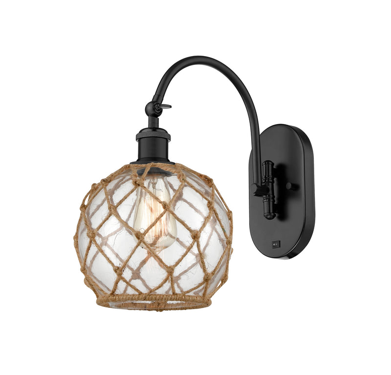 Innovations 518-1W-BK-G122-8RB-LED LED Wall Sconce, Matte Black