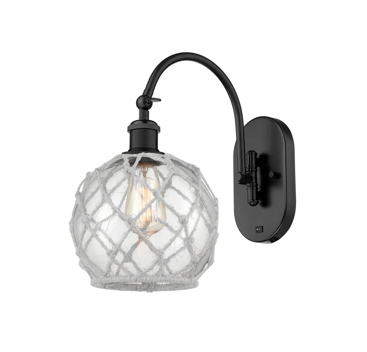 Innovations 518-1W-BK-G122-8RW One Light Wall Sconce, Matte Black