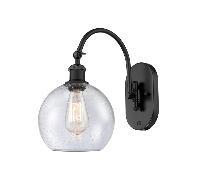 Innovations 518-1W-BK-G124-8 One Light Wall Sconce, Matte Black