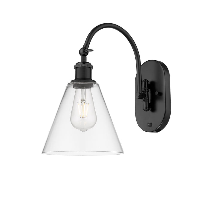 Innovations 518-1W-BK-GBC-82 One Light Wall Sconce, Matte Black