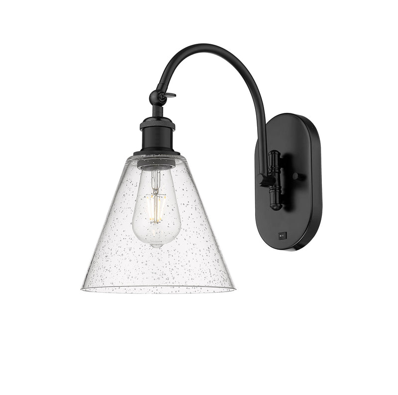Innovations 518-1W-BK-GBC-84 One Light Wall Sconce, Matte Black