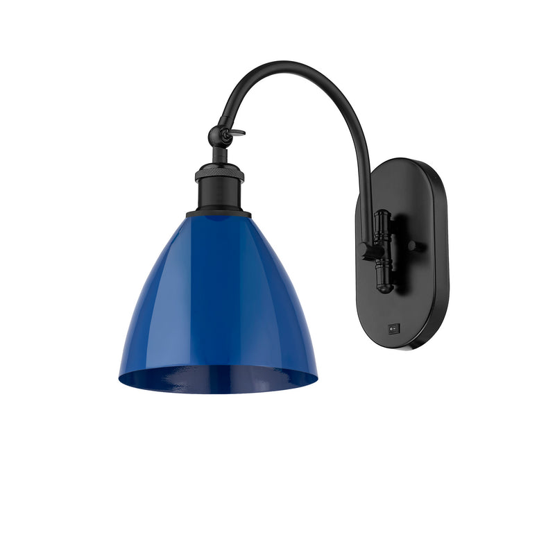 Innovations 518-1W-BK-MBD-75-BL One Light Wall Sconce, Matte Black