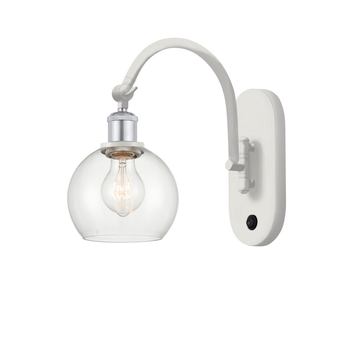 Innovations 518-1W-WPC-G122-6 One Light Wall Sconce, White Polished Chrome