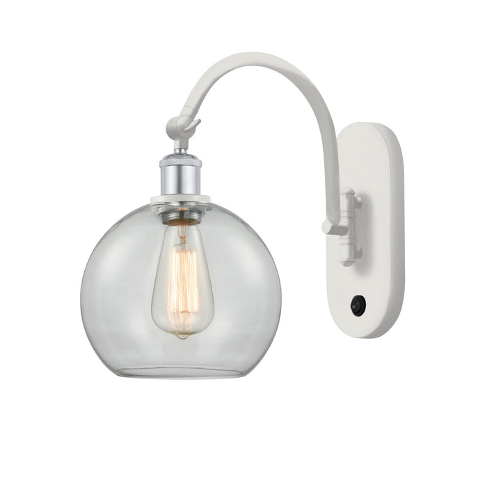 Innovations 518-1W-WPC-G122-8 One Light Wall Sconce, White Polished Chrome