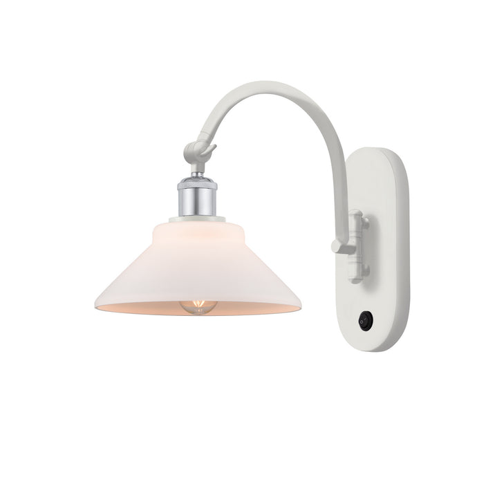 Innovations 518-1W-WPC-G131 One Light Wall Sconce, White Polished Chrome