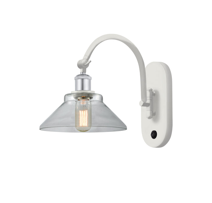 Innovations 518-1W-WPC-G132 One Light Wall Sconce, White Polished Chrome