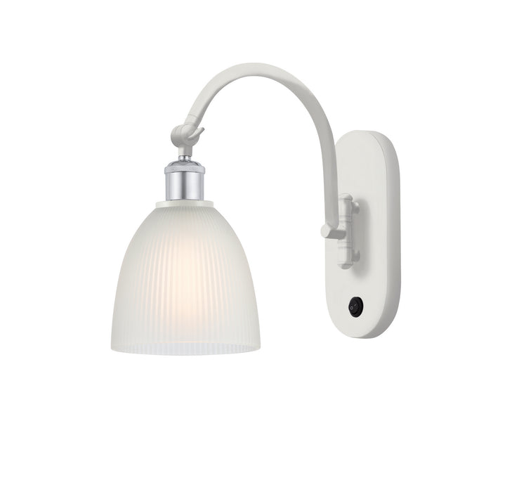 Innovations 518-1W-WPC-G381 One Light Wall Sconce, White Polished Chrome