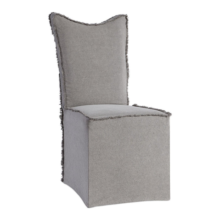 Uttermost 23462-2 Armless Chairs, Set Of 2, Gray Linen