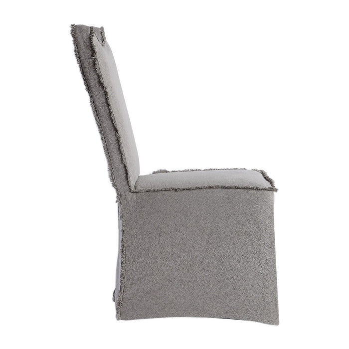 Uttermost 23462-2 Armless Chairs, Set Of 2, Gray Linen
