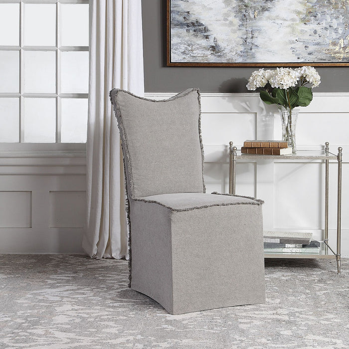 Uttermost 23462-2 Armless Chairs, Set Of 2, Gray Linen