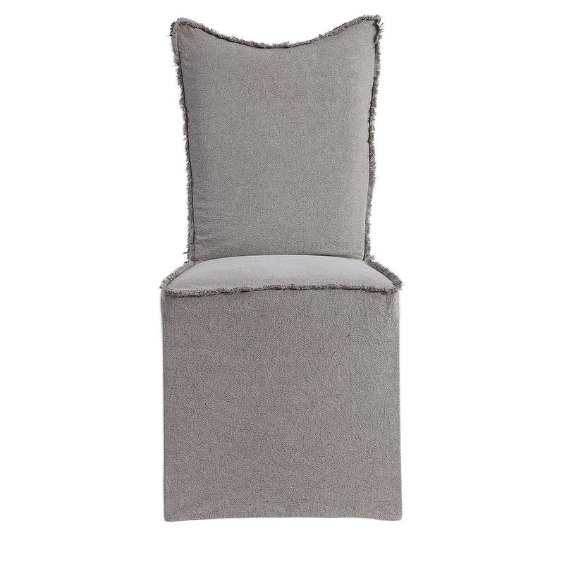 Uttermost 23462-2 Armless Chairs, Set Of 2, Gray Linen