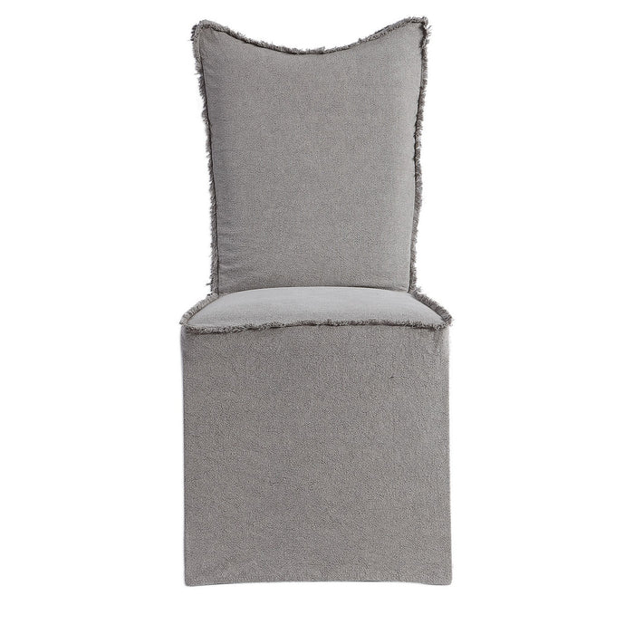 Uttermost 23462-2 Armless Chairs, Set Of 2, Gray Linen