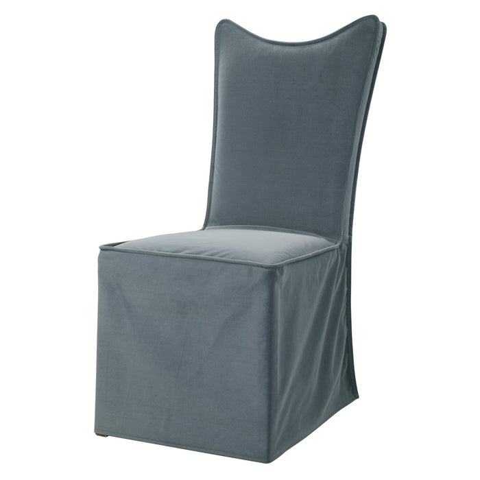 Uttermost 23577-2 Armless Chair, Set Of 2, Light Smoke Gray