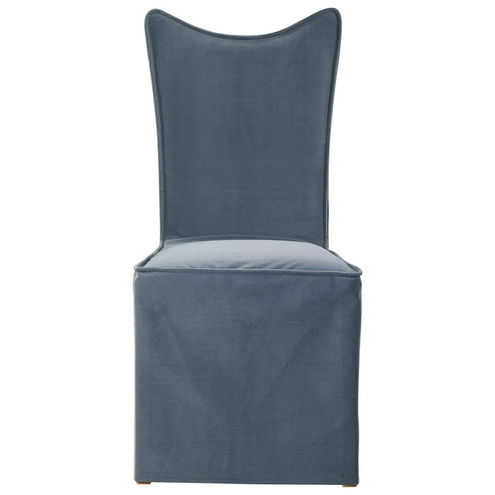 Uttermost 23577-2 Armless Chair, Set Of 2, Light Smoke Gray
