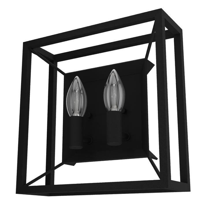 Hunter 19402 Two Light Wall Sconce, Natural Black Iron