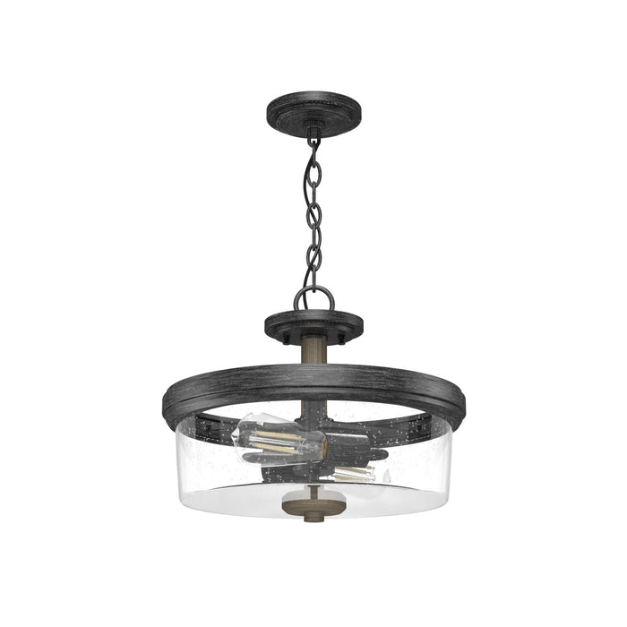 Hunter 19486 Two Light Semi-Flush Mount, Rustic Iron