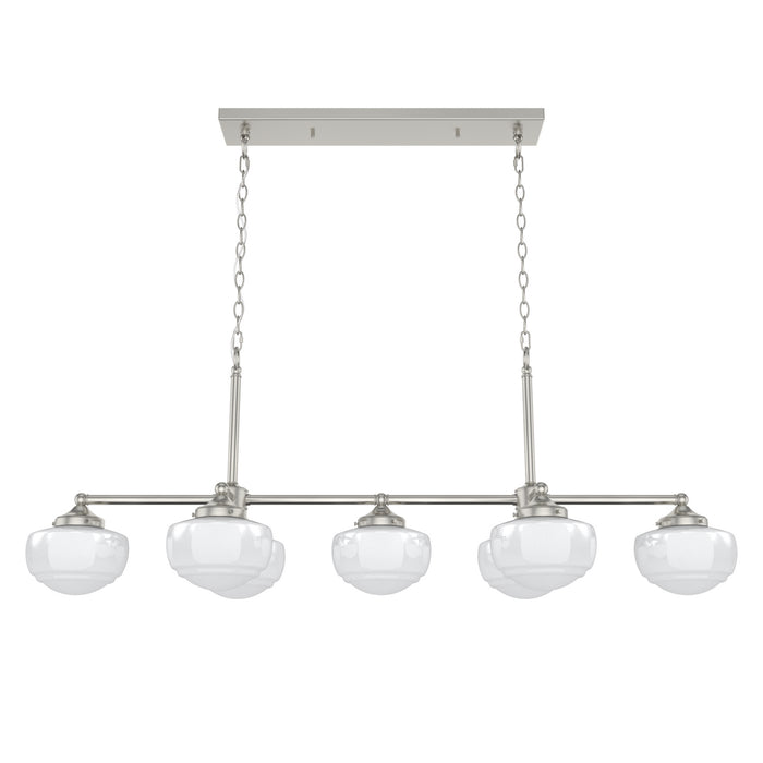 Hunter 19492 Seven Light Linear Chandelier, Brushed Nickel