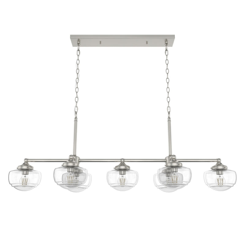 Hunter 19493 Seven Light Chandelier, Brushed Nickel