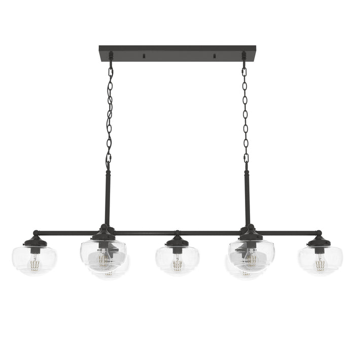 Hunter 19495 Seven Light Linear Chandelier, Noble Bronze