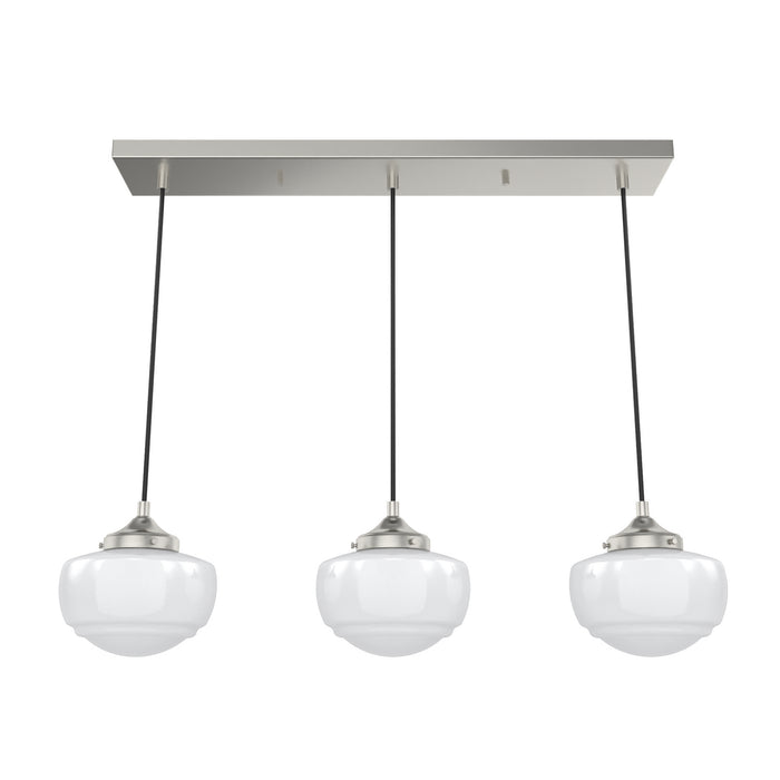 Hunter 19496 Three Light Linear Pendant, Brushed Nickel