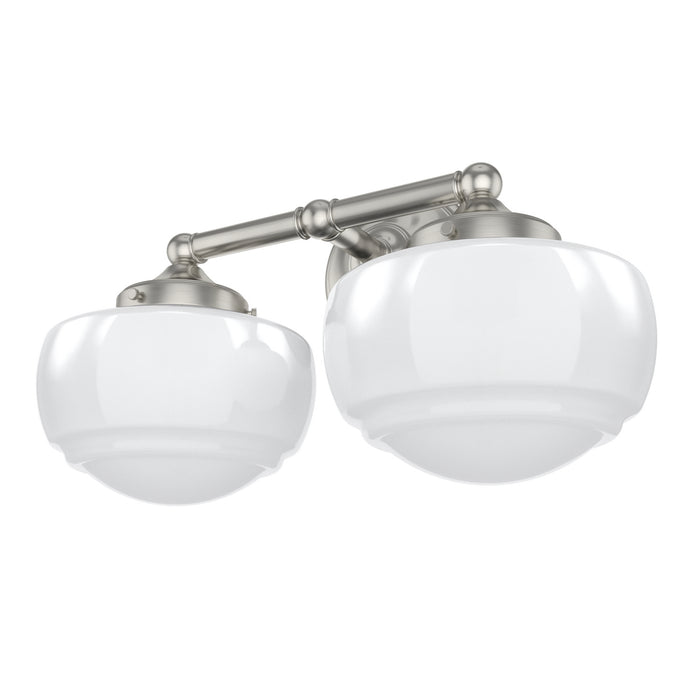 Hunter 19506 Two Light Vanity, Brushed Nickel