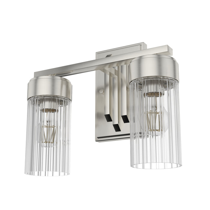 Hunter 19683 Two Light Vanity, Brushed Nickel