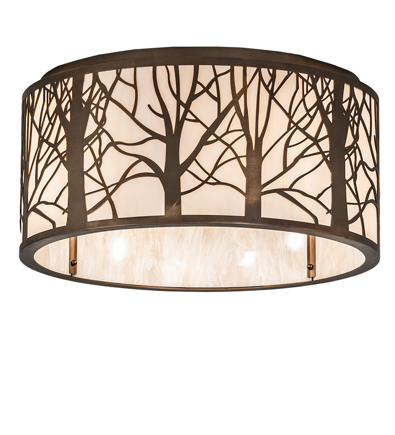 Meyda Tiffany 247766 Four Light Flushmount, Antique Copper
