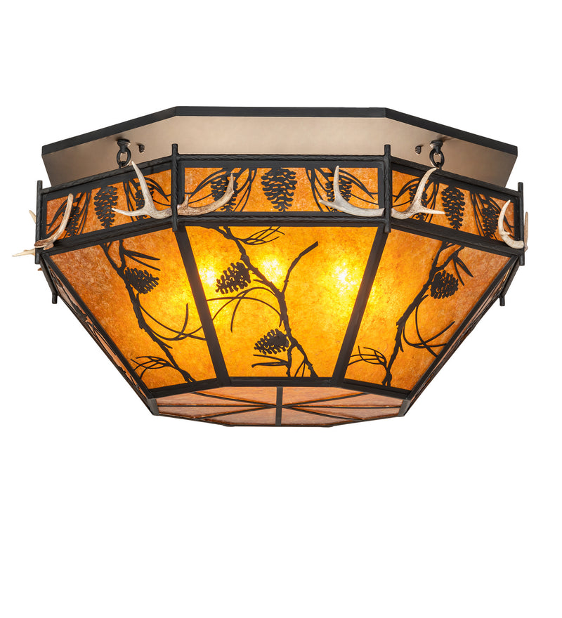 Meyda Tiffany 250973 Eight Light Semi-Flushmount, Costello Black