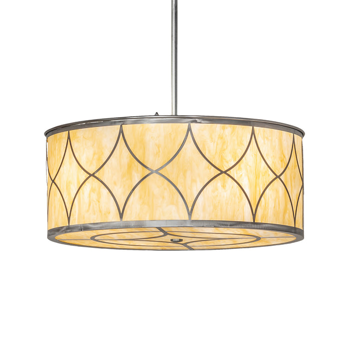 Meyda Tiffany 252431 Four Light Pendant, Raw Steel