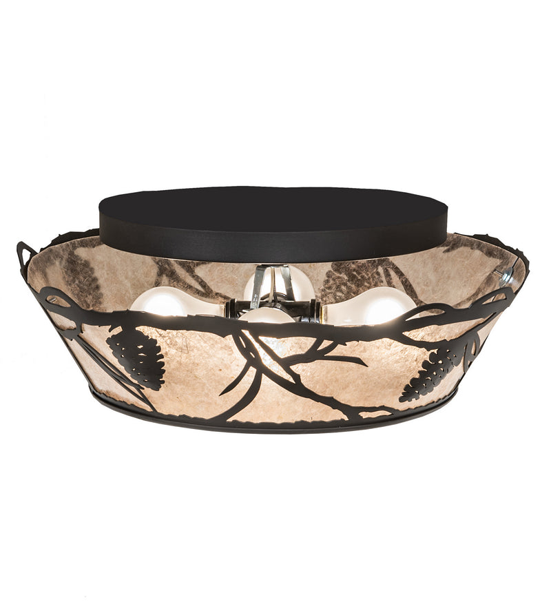 Meyda Tiffany 252643 Four Light Flushmount, Wrought Iron