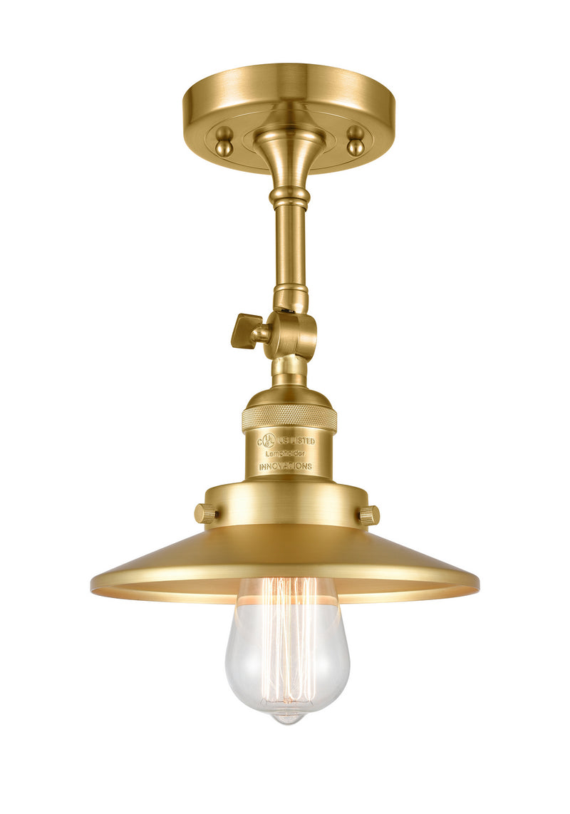 Innovations 201F-SG-M4 One Light Semi-Flush Mount, Satin Gold